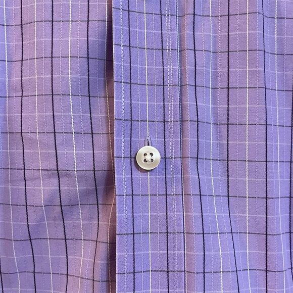Michael Kors Men's Purple Plaid Long Sleeve Button-Up Shirt Size M with Classic - Picture 2 of 5